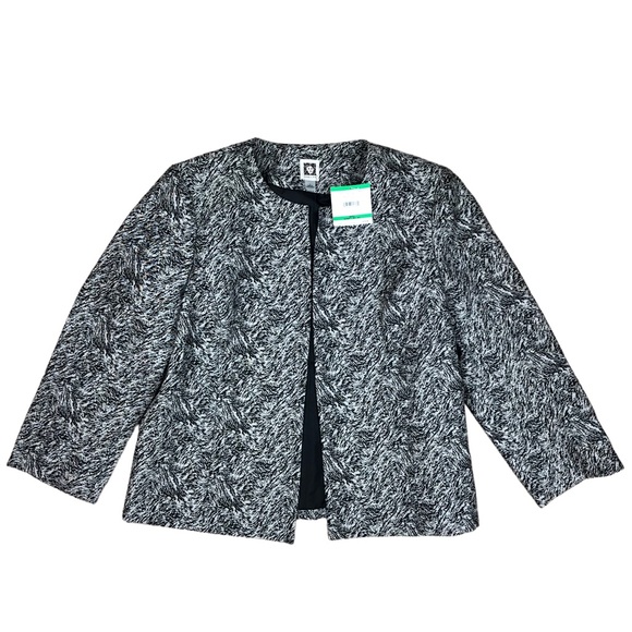 Anne Klein Blazer Open Front Career Jacket NEW Size Large - Picture 1 of 8